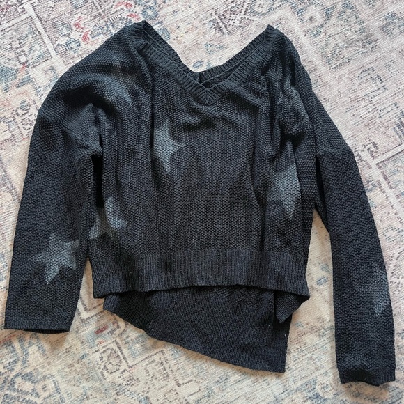 POL Sweaters - Black Star Patterned Women's Sweater